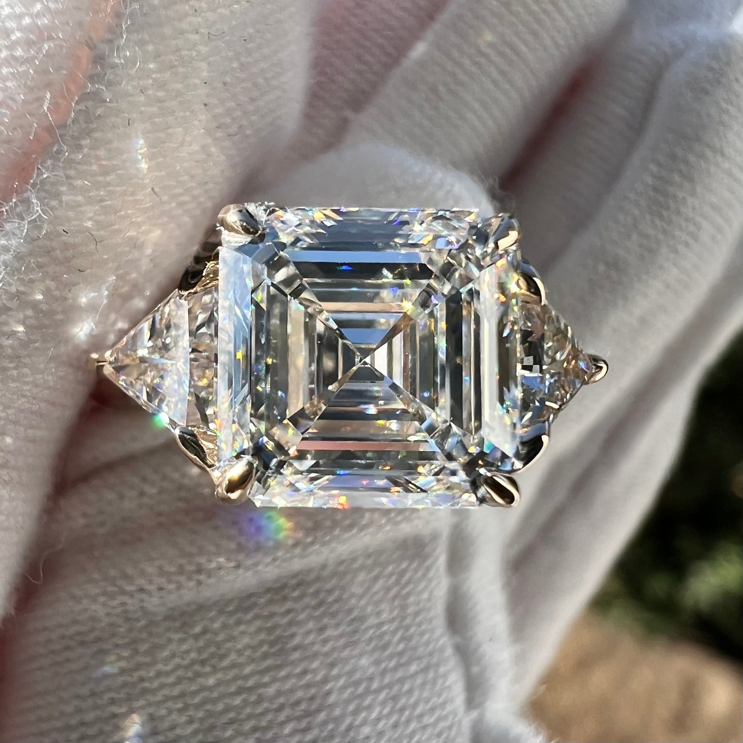 The Aveline : 5 Carat Asscher Cut Lab Grown Diamond Engagement Ring