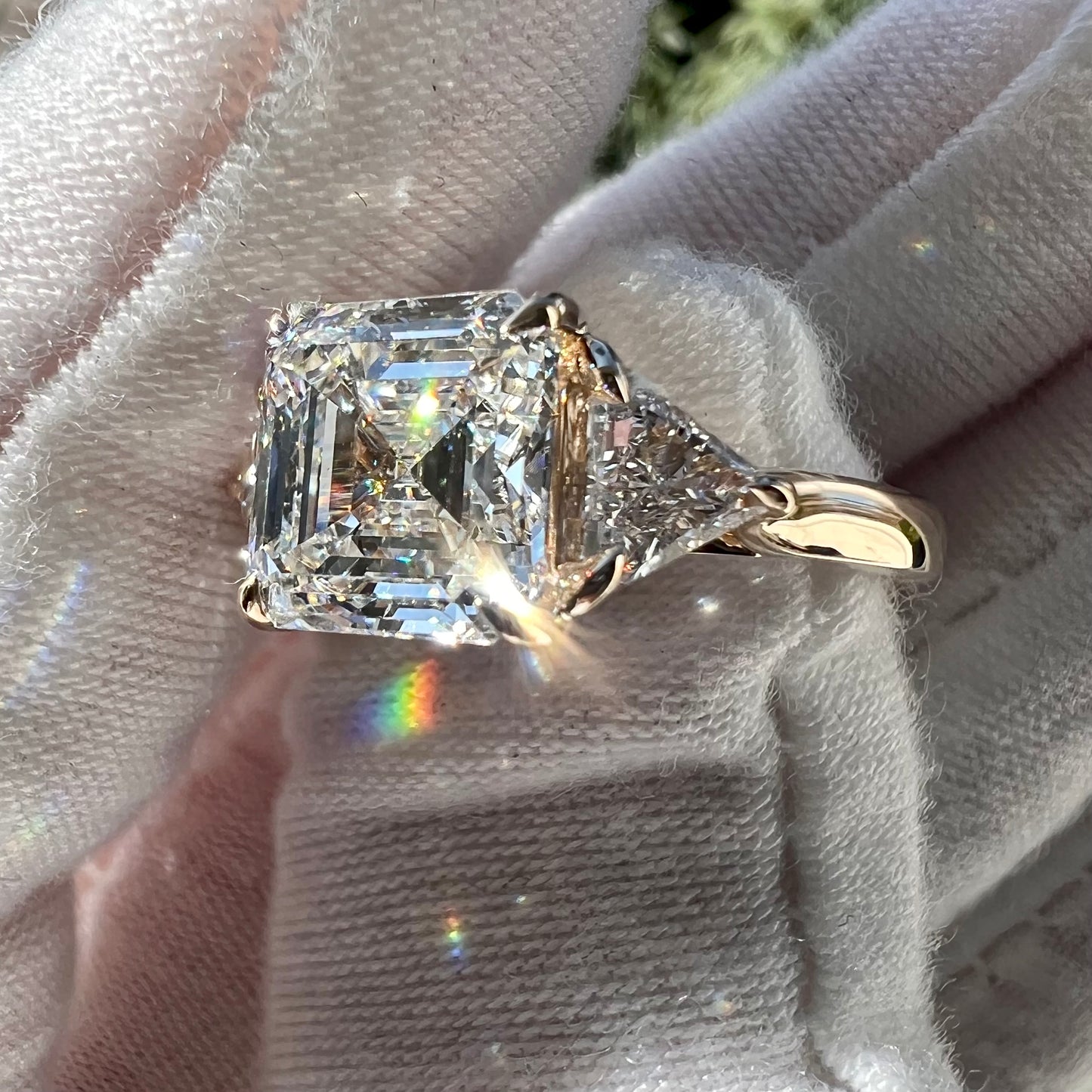 The Aveline : 5 Carat Asscher Cut Lab Grown Diamond Engagement Ring