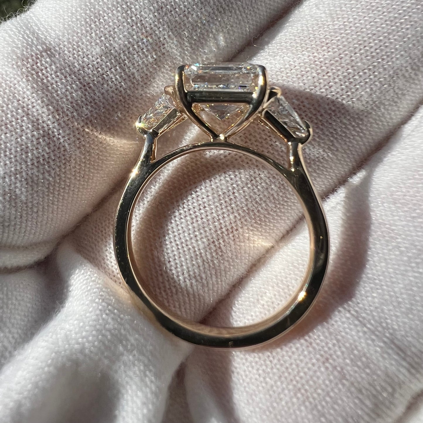 The Aveline : 5 Carat Asscher Cut Lab Grown Diamond Engagement Ring