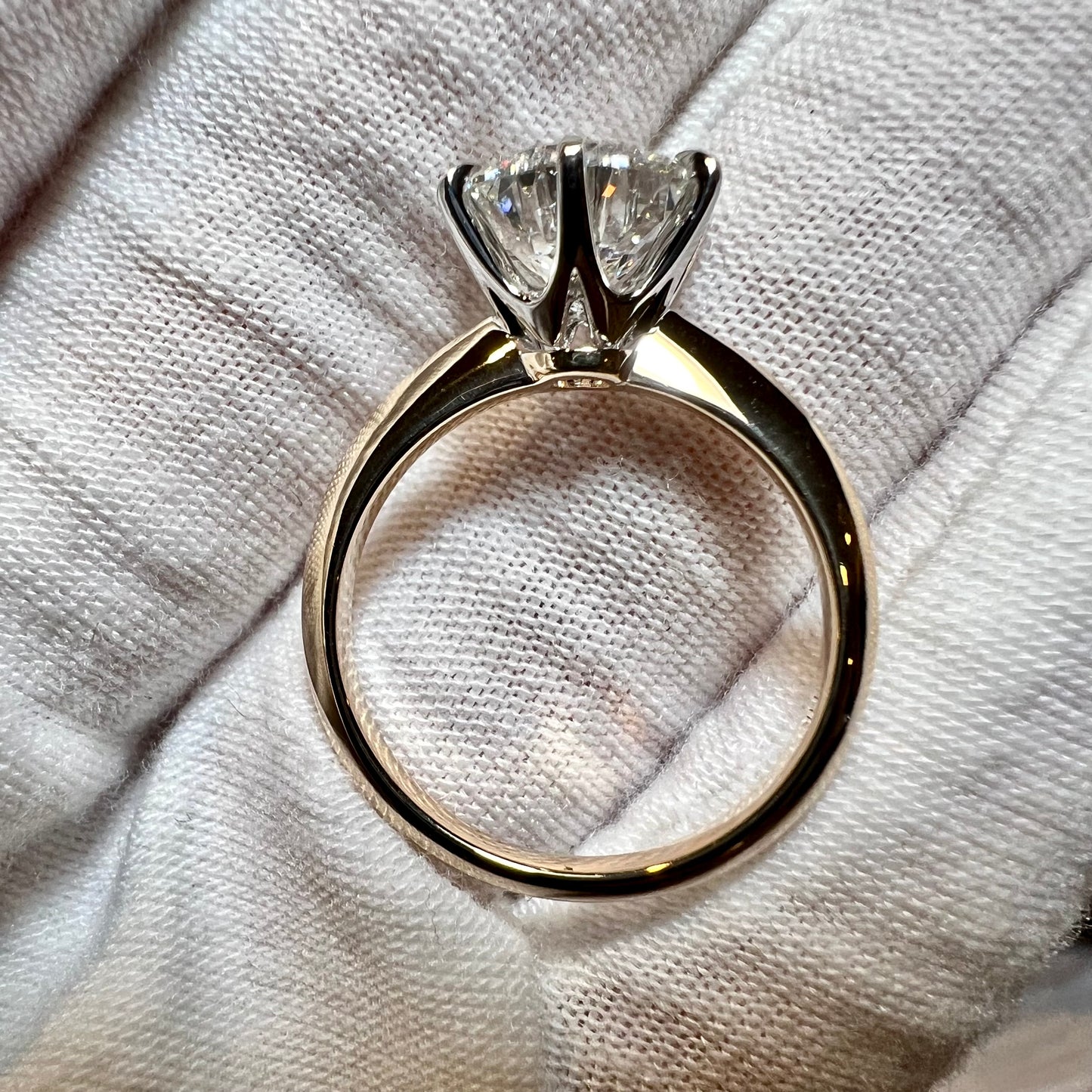 1.5 Carat Lab Grown Diamond Knife Edge Solitaire Engagement Ring