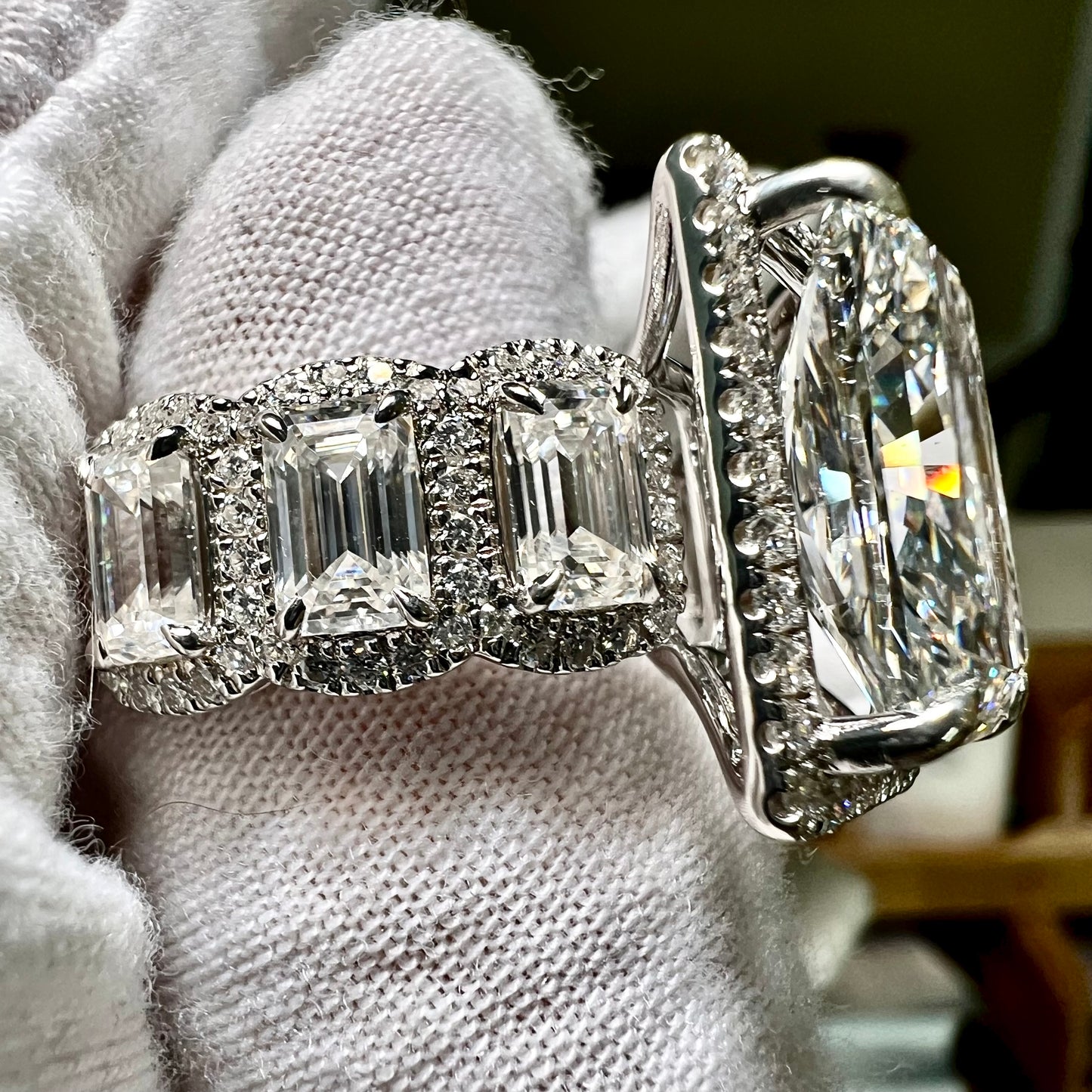 The Legacy Ten : 10 Carat Radiant Cut Lab Grown Diamond Engagement Ring