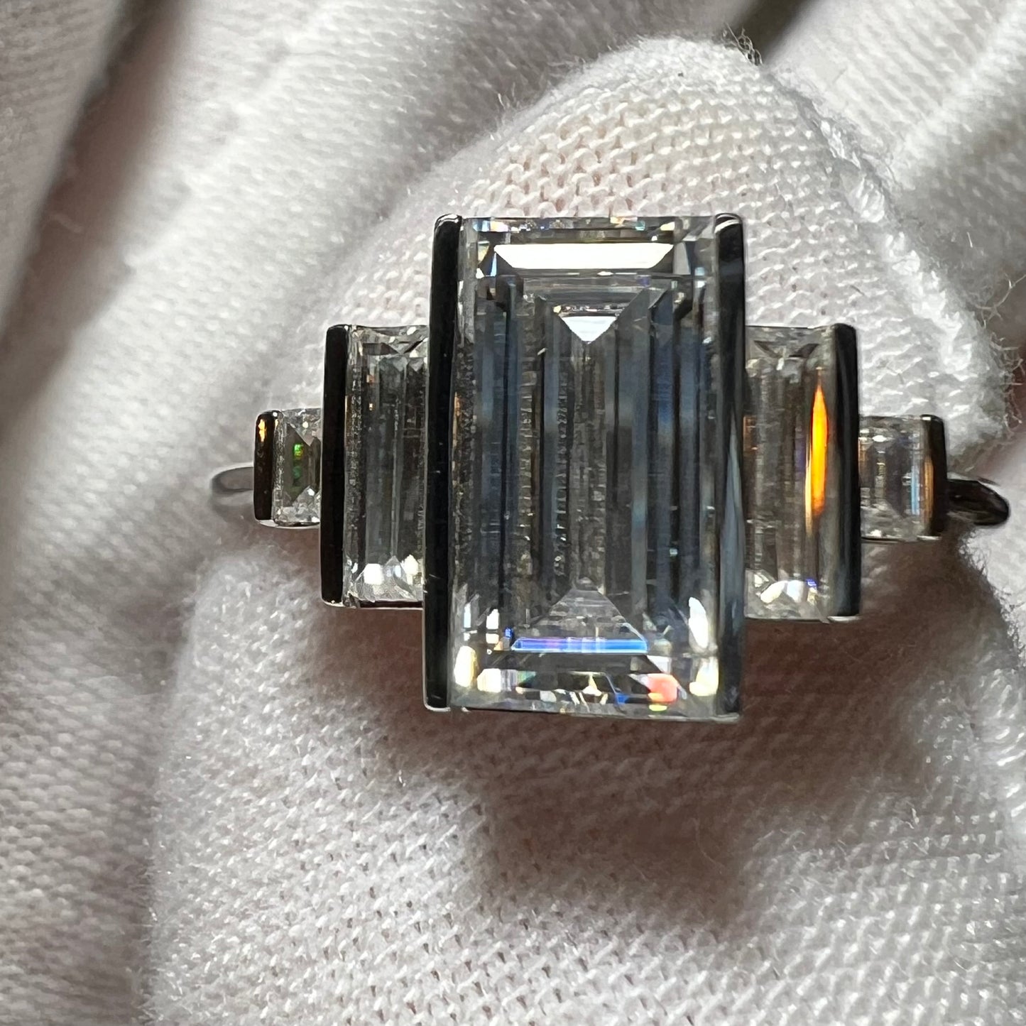 The Marais Engagement Ring : 4 Carat Emerald Cut Lab Grown Diamond Engagement Ring