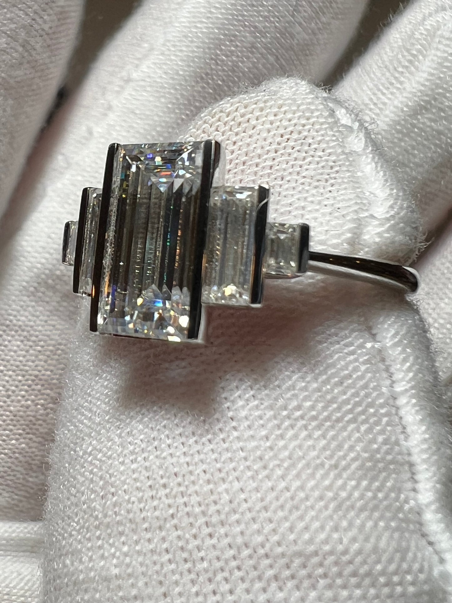 The Marais Engagement Ring : 4 Carat Emerald Cut Lab Grown Diamond Engagement Ring