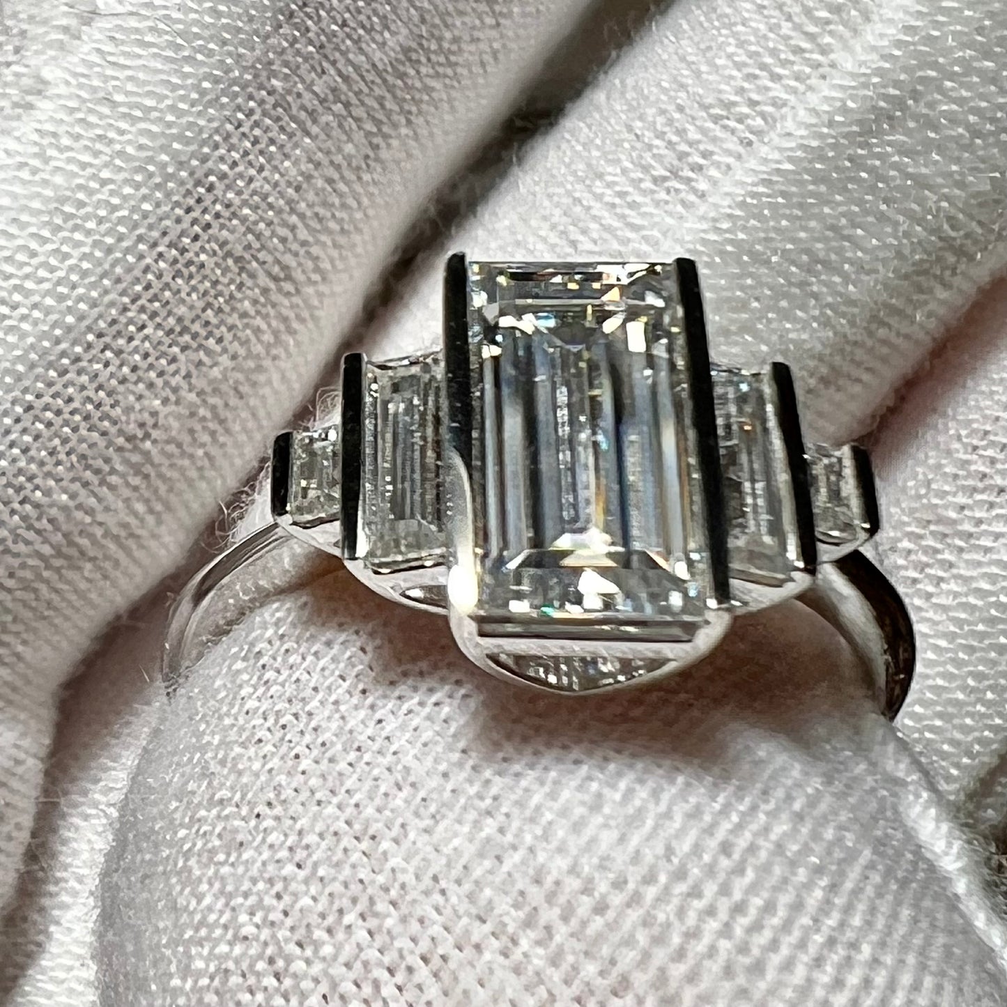The Marais Engagement Ring : 4 Carat Emerald Cut Lab Grown Diamond Engagement Ring