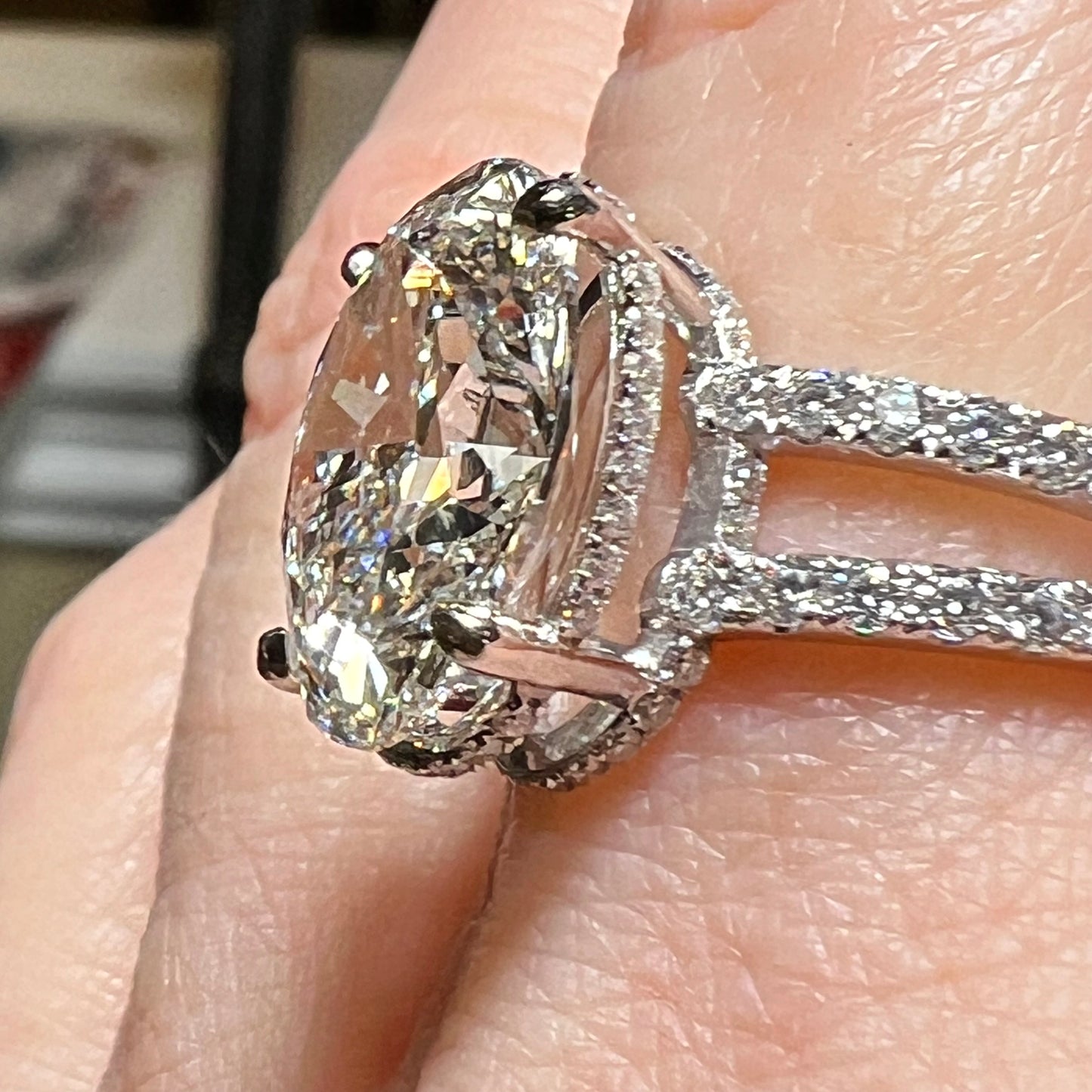 The Evermore : 7 Carat Oval Cut Engagement Ring