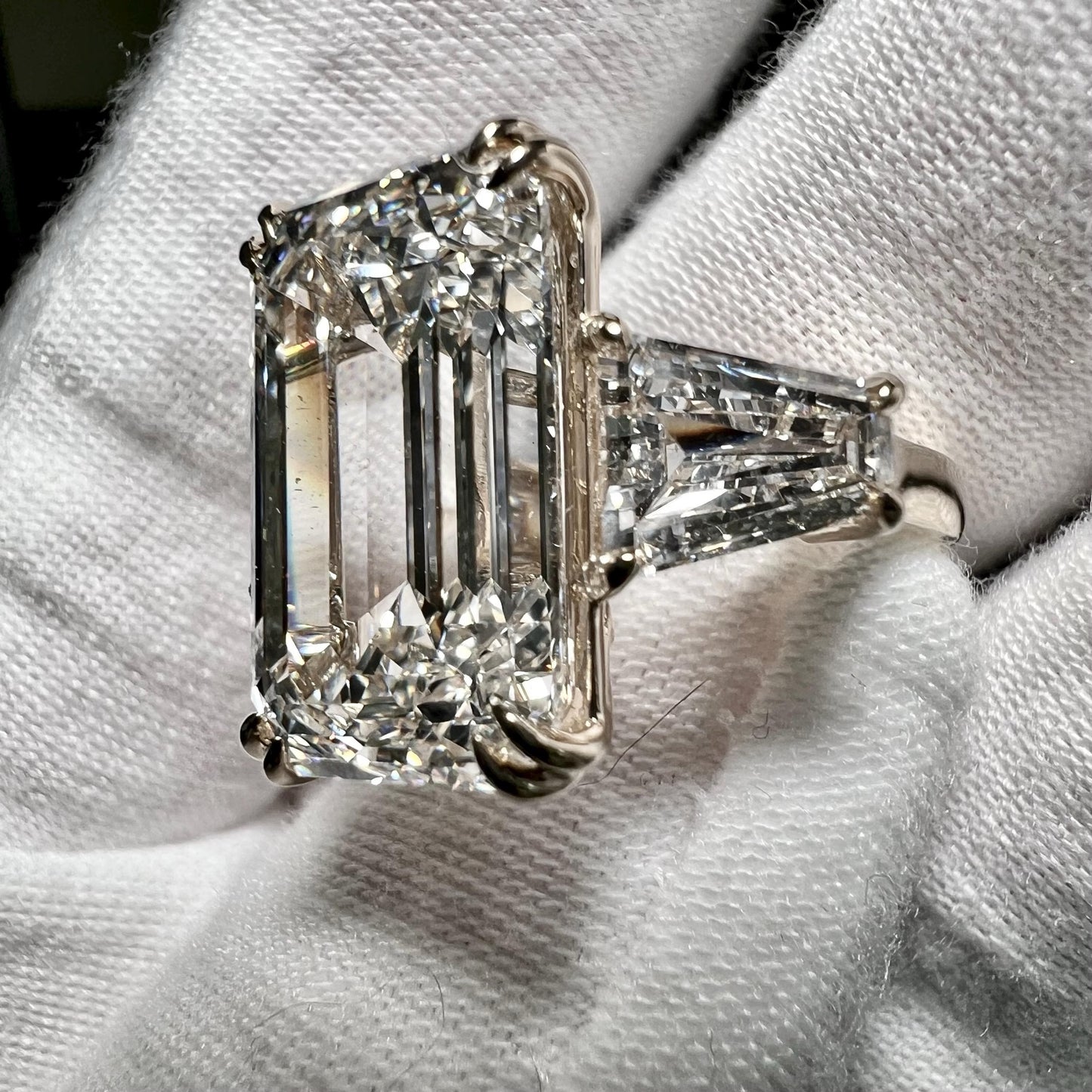 The Grande Emerald : 10 Carat Emerald Cut Lab Grown Diamond Engagement Ring