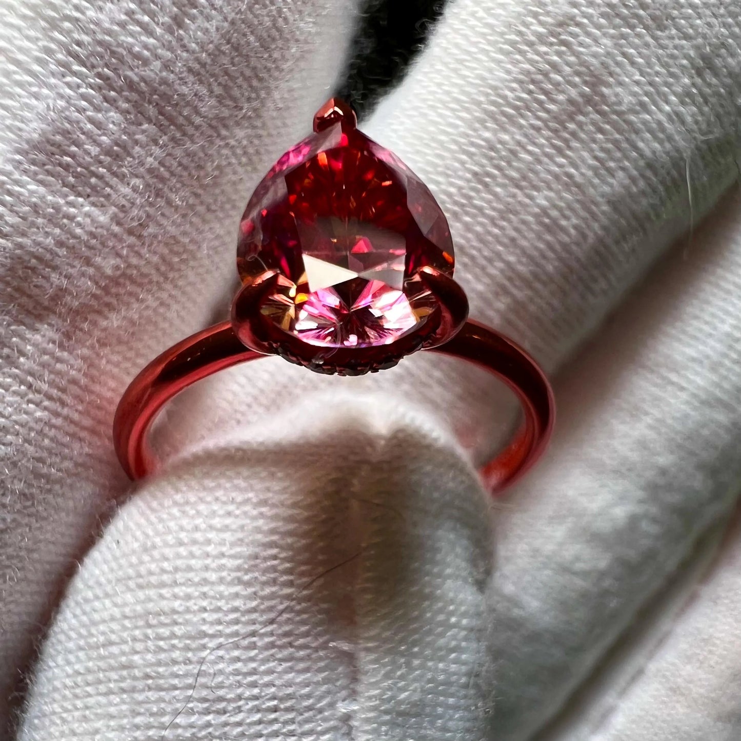 Rosee' Vivid : 2 Carat Pear Cut Lab Grown Diamond Engagement Ring - (No.II)