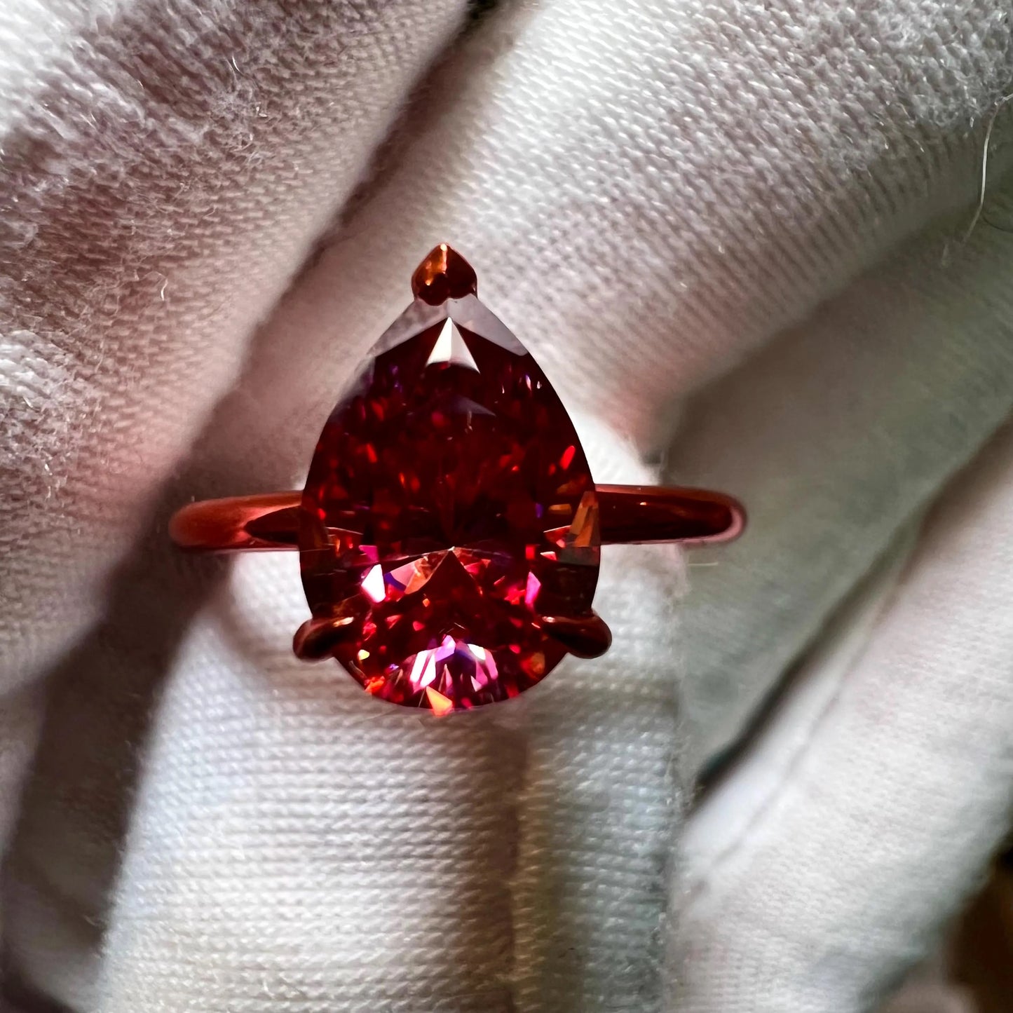Rosee' Vivid : 2 Carat Pear Cut Lab Grown Diamond Engagement Ring - (No.II)