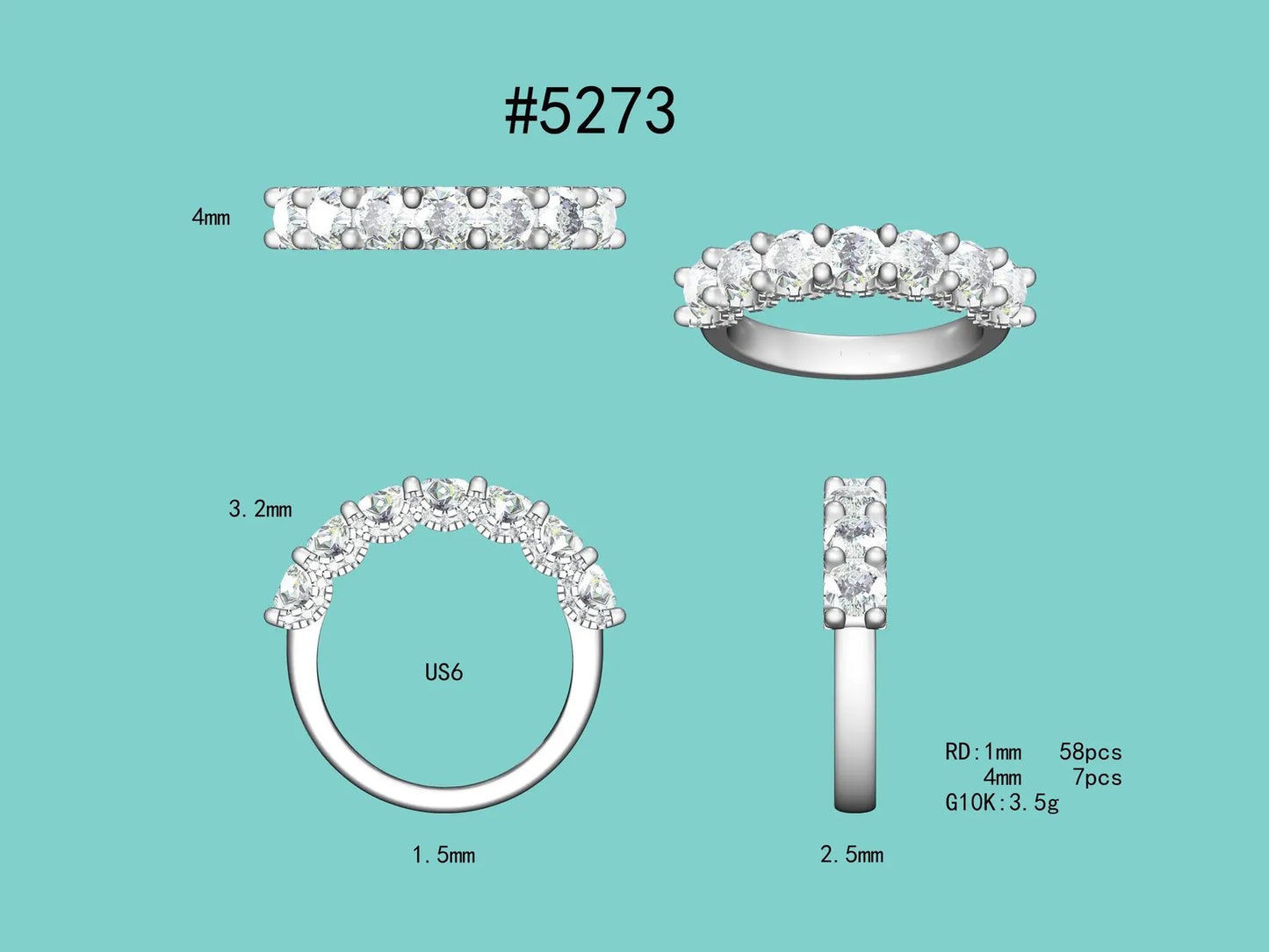 Cadence : 4mm Lab Grown Diamond Full Eternity Wedding Band