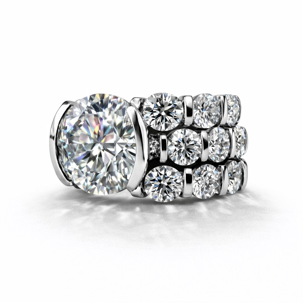 Starbound : 4 Carat Round Brilliant Lab Grown Diamond Engagement Ring
