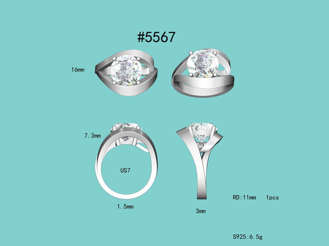 The Sovereign : 6 Carat Round Brilliant Cut Lab Grown Diamond Engagement Ring